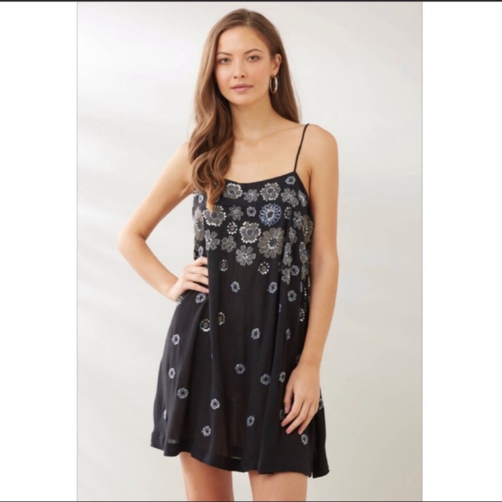 Free People Azealia Embellished Slip Dress